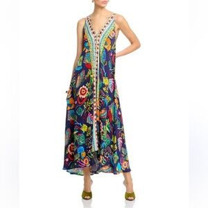 Johnny Was Women’s XL Eva Farout Scarf Sleeveless Floral Boho Maxi Dress NWT